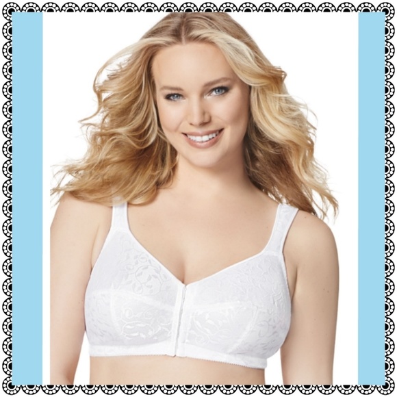 Just My Size Intimates & Sleepwear White Front Close Bra Just My